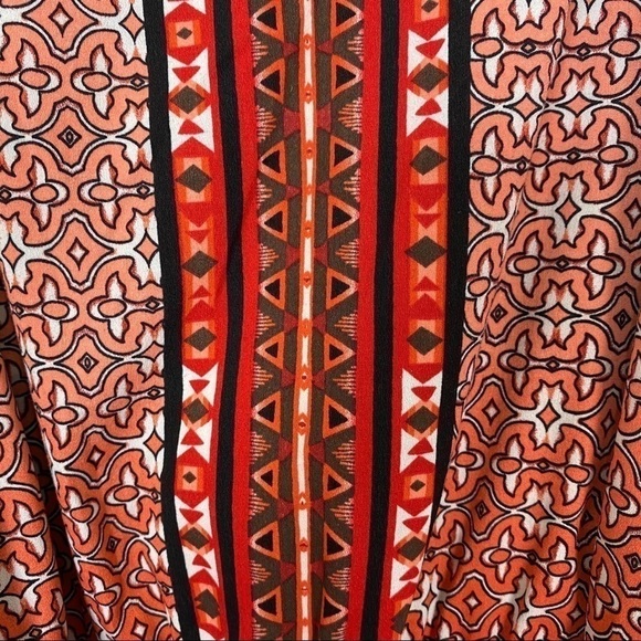 WHBM Red Labyrinth Print Chemise Dress Aztec Medium Tie Waist Cocktail Wedding - Picture 5 of 8